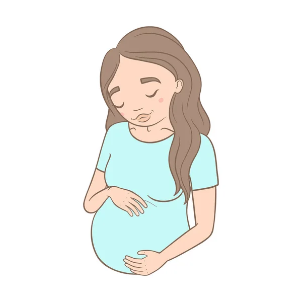 Schwangere Cartoon-Frau. — Stockvektor
