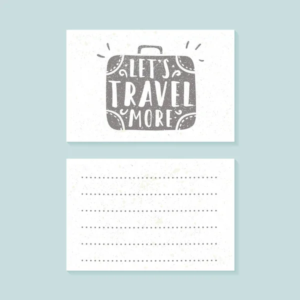 Lets travel more. Set of greeting cards — Stock Vector