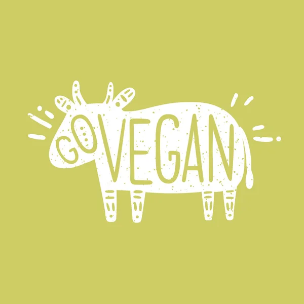 Gå vegan motiverande illustration. — Stock vektor