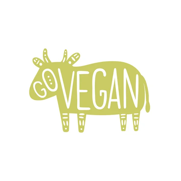 Jít vegan motivační obrázek. — Stockový vektor