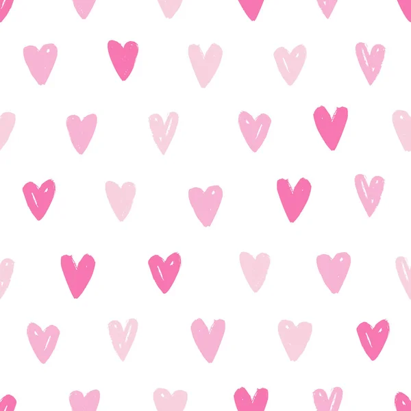 ピンクのハートのシームレスなパターン. — ストックベクタ