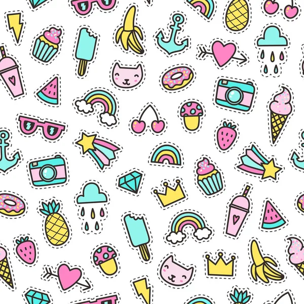 Cute objects seamless pattern. — Stock Vector