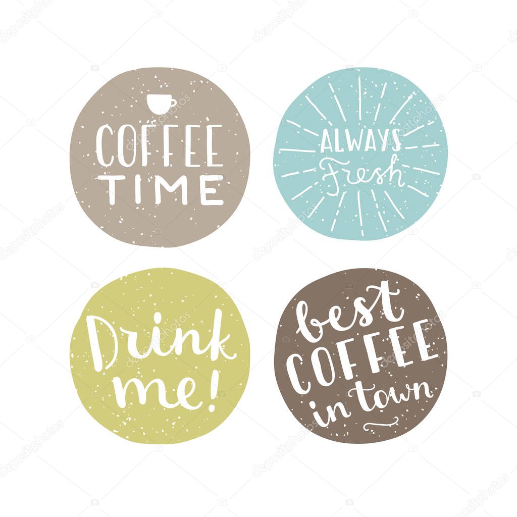 Set of old style coffee badges.