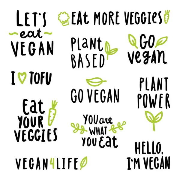 Signos veganos establecidos — Archivo Imágenes Vectoriales