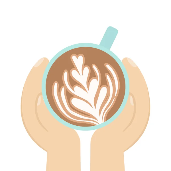 Hand innehav kopp kaffe. — Stock vektor