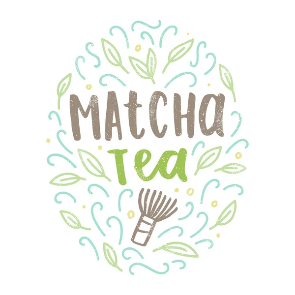 Matcha tea label. — Stock Vector