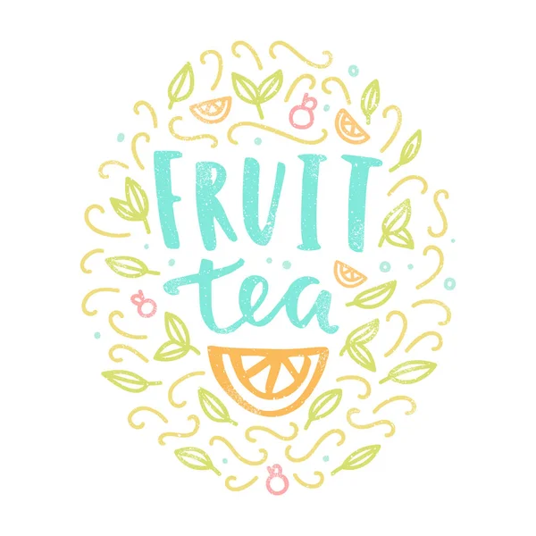 Etiqueta de té de fruta . — Vector de stock