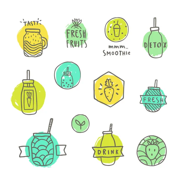 Smoothie badges set. — Stockvector