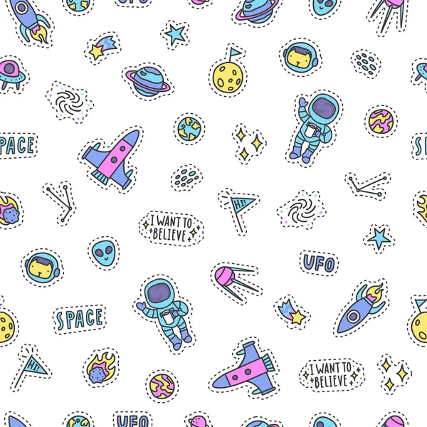Space objects background. — Stock Vector