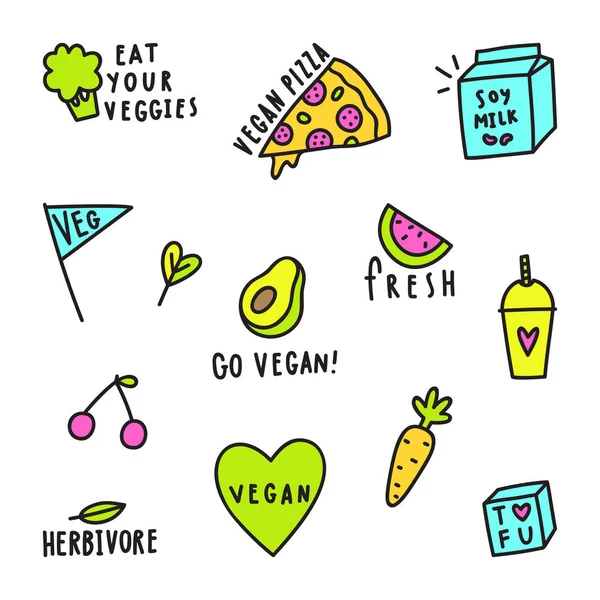 Set of vegan signs. — Stock Vector