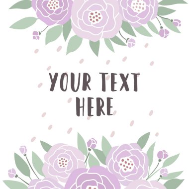 mor çiçekli çerçeve.