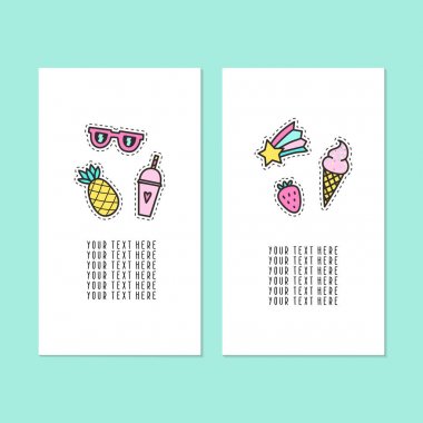 İki kart şablonları kümesi. Modern pimleri.