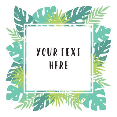 kare tropikal yapraklar