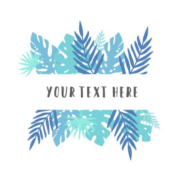 Mavi tropikal yaprak.