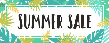 Yaz Satılık. Tropikal tarzı.