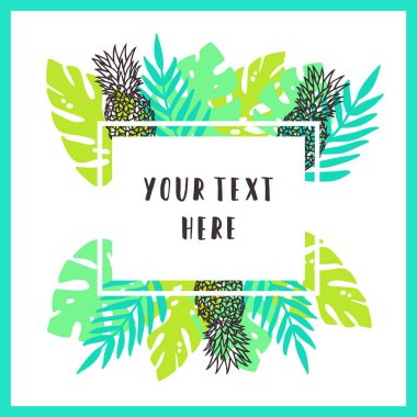 Güzel ve parlak tropikal çerçeve arka plan.