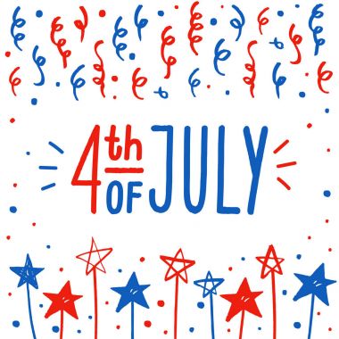 Dört Temmuz tebrik kartı.