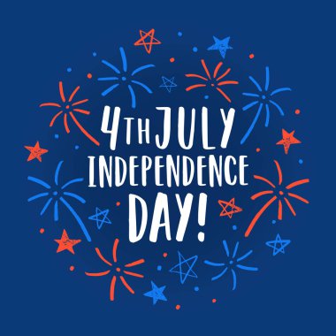 Güzel 4 Temmuz dekoratif kartı.