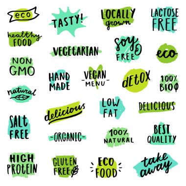 Gıda rozetleri kümesi