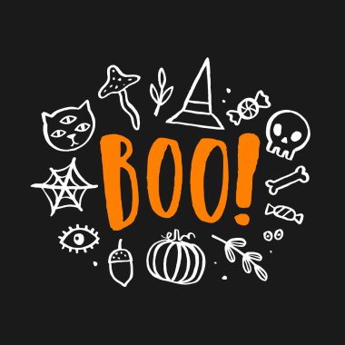 Cadılar Bayramı şirin illüstrasyon. 