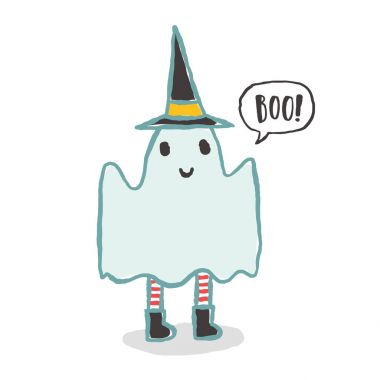 Cute, komik hayalet. Cadılar Bayramı karakter.