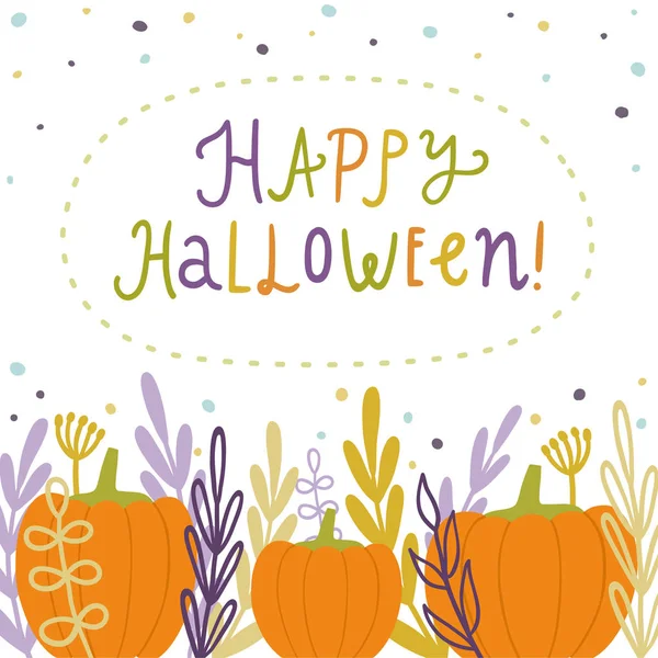 Tarjeta de felicitación feliz Halloween. — Vector de stock