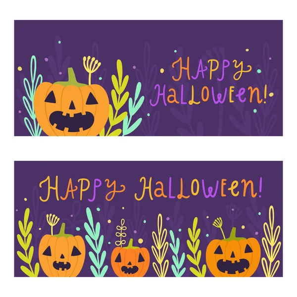 Deux modèles de bannières. Illustration Halloween . — Image vectorielle