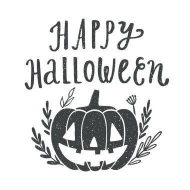 Cadılar Bayramınız Kutlu Olsun. Korkutucu kabak siluet.