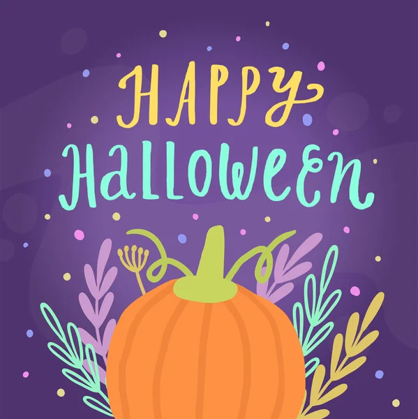 Tarjeta de felicitación feliz Halloween — Vector de stock