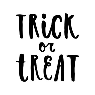 Hediye ver yoksa karışmam. Cadılar Bayramı elle çizilmiş yazı.