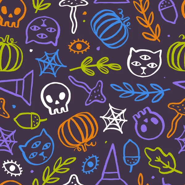 Modèle mignon et tendance Halloween sans couture . — Image vectorielle