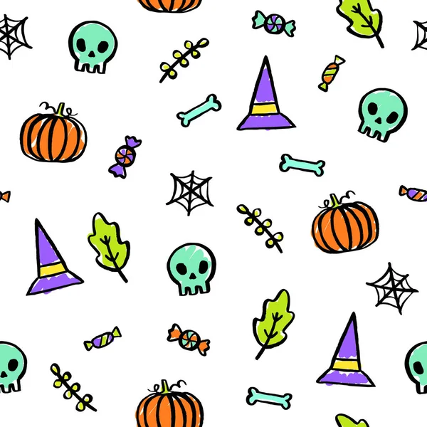 Carino Halloween modello senza cuciture — Vettoriale Stock