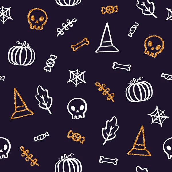 Halloween Hintergrund mit Glitzerelementen. — Stockvektor