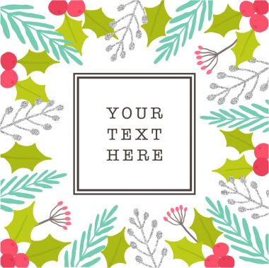 Noel bitkiler çerçeve.