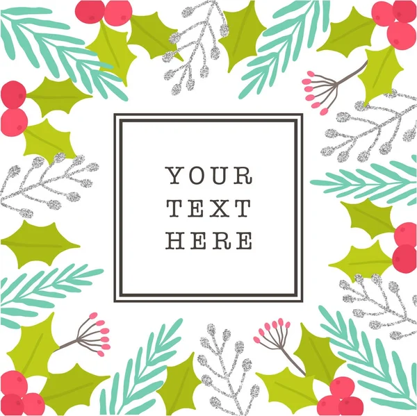 Noel bitkiler çerçeve.