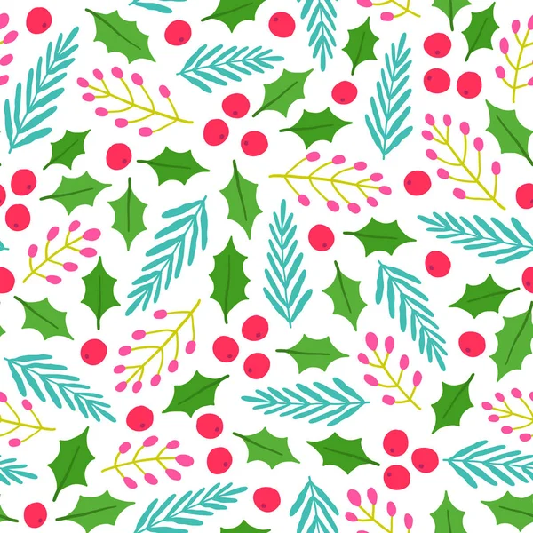 Cute floral Christmas background. — Stockový vektor