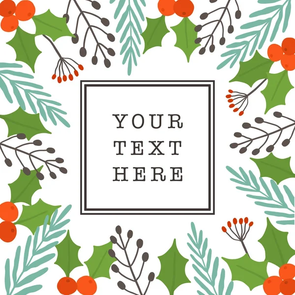 Christmas card template. Seasonal decoration.