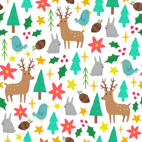Aranyos rajzfilm karácsonyi háttér — Stock Vector