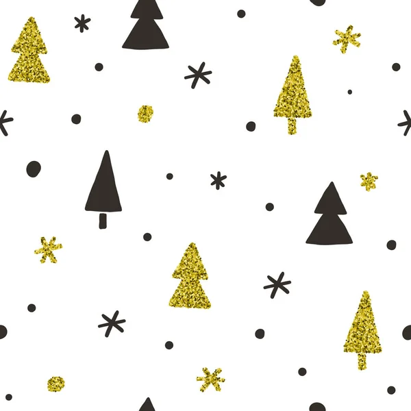 Elegantní vánoční borovice bezešvé vzor. — Stockový vektor