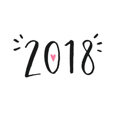 2018 Çizilmiş yazı ver. Vektör
