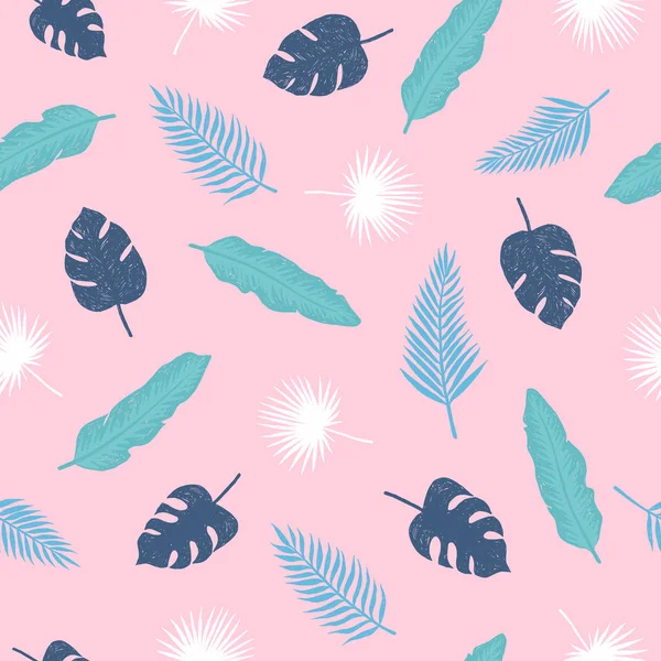 Feuilles tropicales motif sans couture — Image vectorielle
