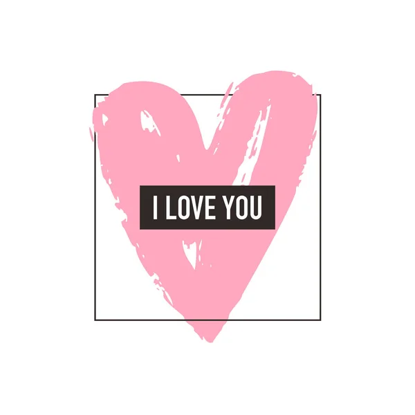 Love Greeting Card Minimalism Style Vector Illustration — ストックベクタ