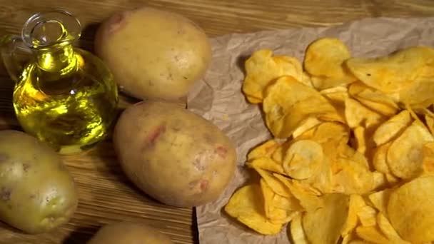 Patatas fritas de queso dolly — Vídeos de Stock