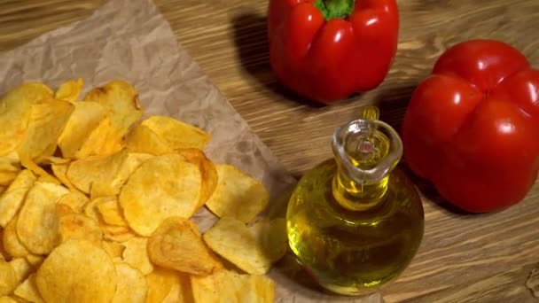 Paprika papas fritas dolly — Vídeo de stock