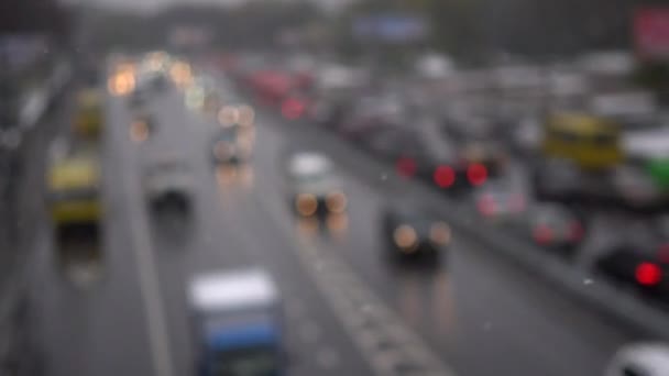 vue non focalisée sur les embouteillages 