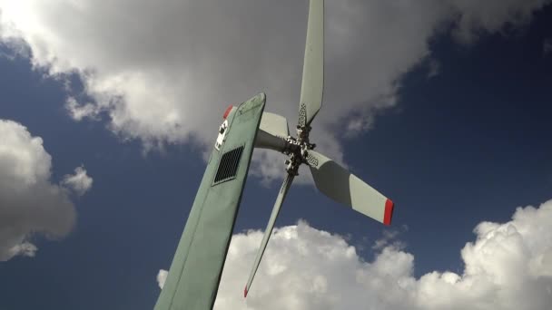 Detalhes do rotor e parte do corpo de helicópteros militares modernos . — Vídeo de Stock