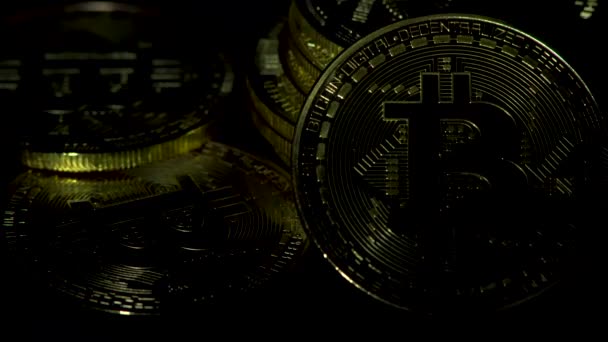 Bitcoin BTC o novo criptomoeda internet virtual — Vídeo de Stock