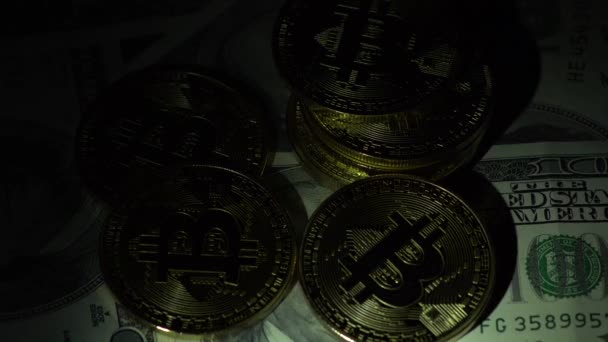 Bitcoin БТД новий віртуальний Інтернет Cryptocurrency — стокове відео