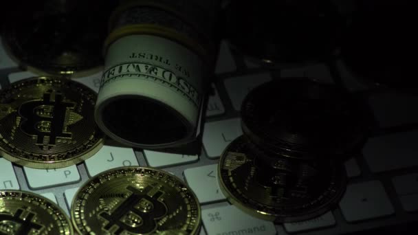 Bitcoin Btc νέα εικονική Διαδίκτυο κρυπτονόμισμα — Αρχείο Βίντεο