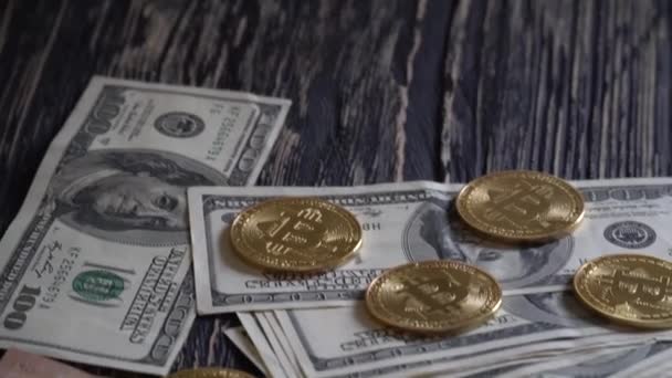 Bitcoin Btc nieuwe virtuele internet Cryptocurrency — Stockvideo